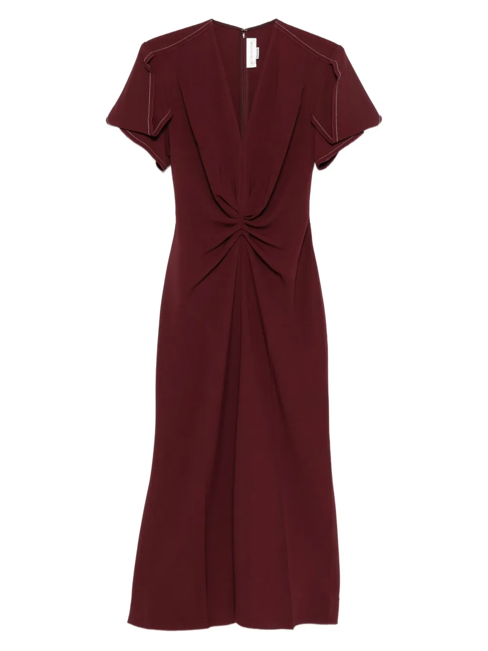 Victoria Beckham Eve Ruffle Midi Dress In Red