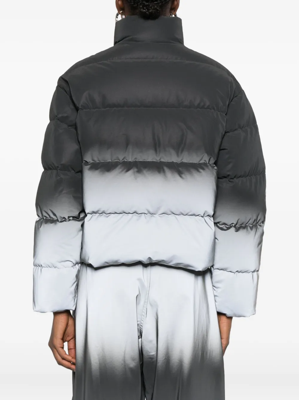 Alexander Wang Reflective Puffer Jacket In Black