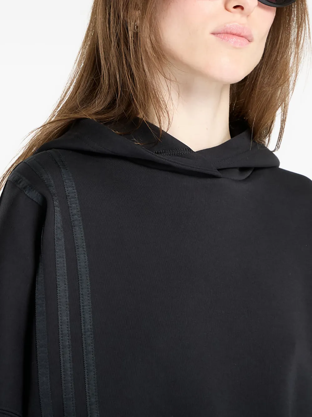 Adidas Originals 3-stripes Hoodie In Black