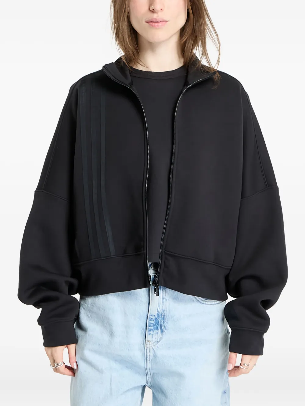 Adidas Originals 3-stripes Zip-up Jacket In Black