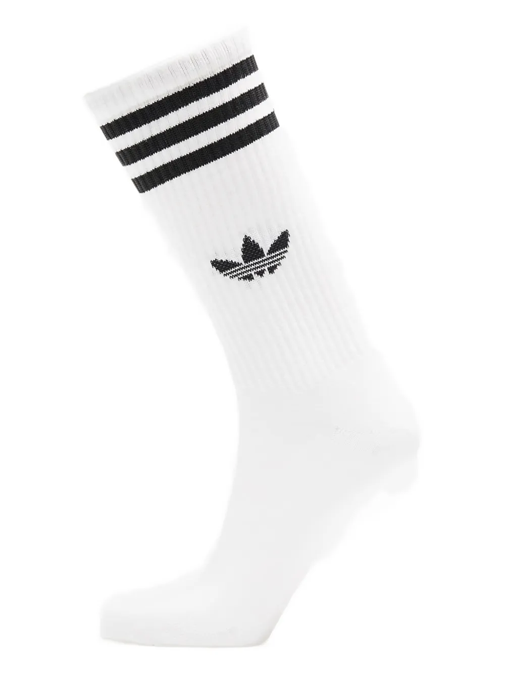 Adidas Originals Striped Logo Socks (pack Of Three) In White