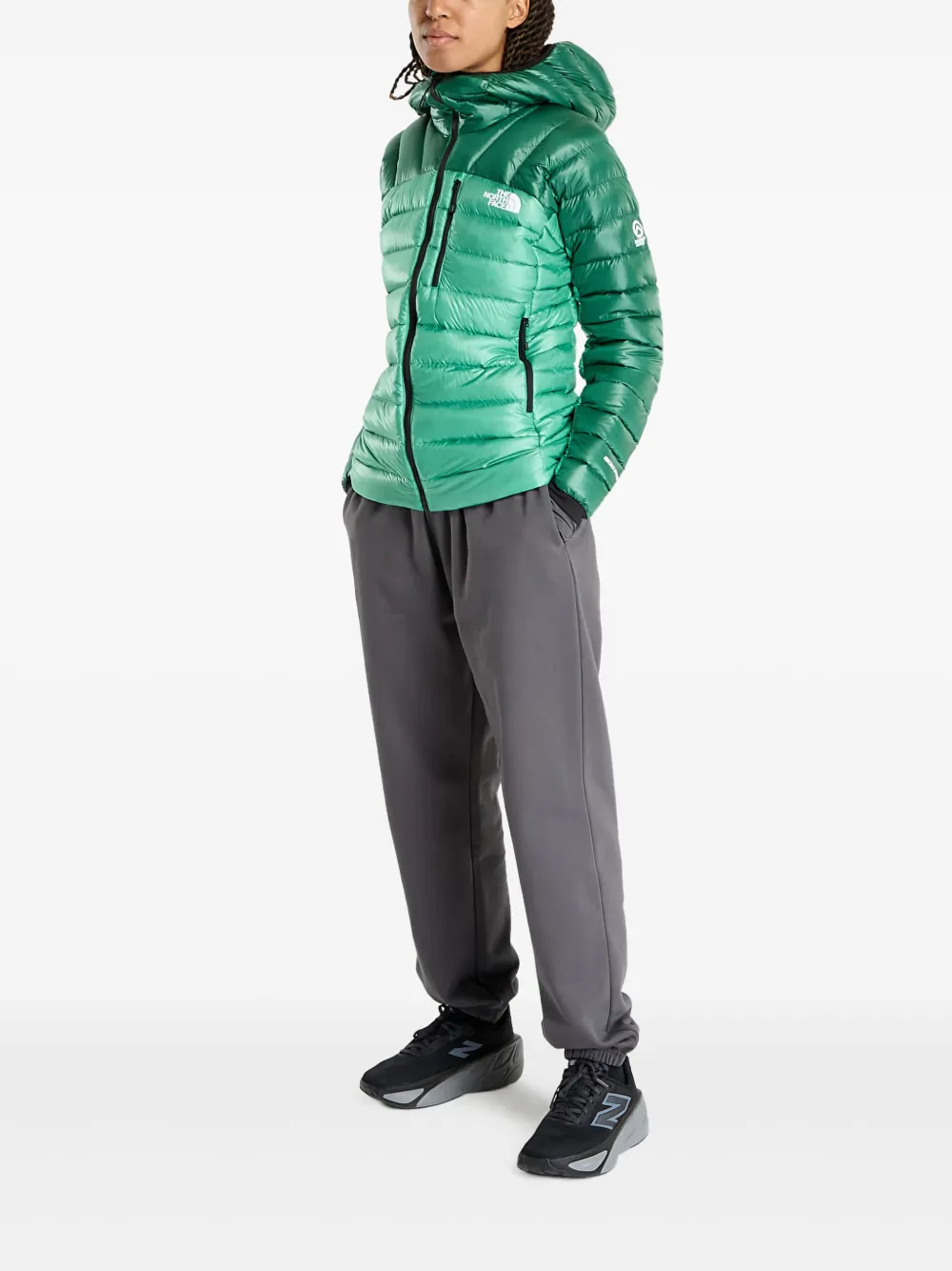 The North Face Hooded Summit Breithorn Down Jacket In Green