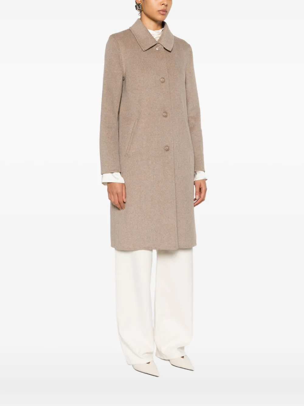 Seventy Button Pocket Coat In Brown