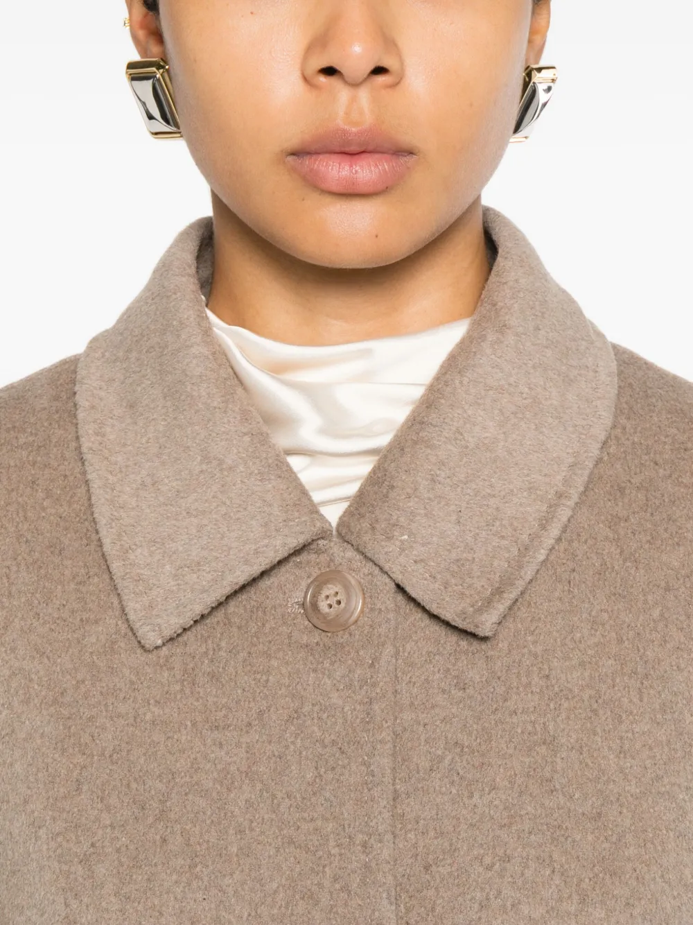 Seventy Button Pocket Coat In Brown