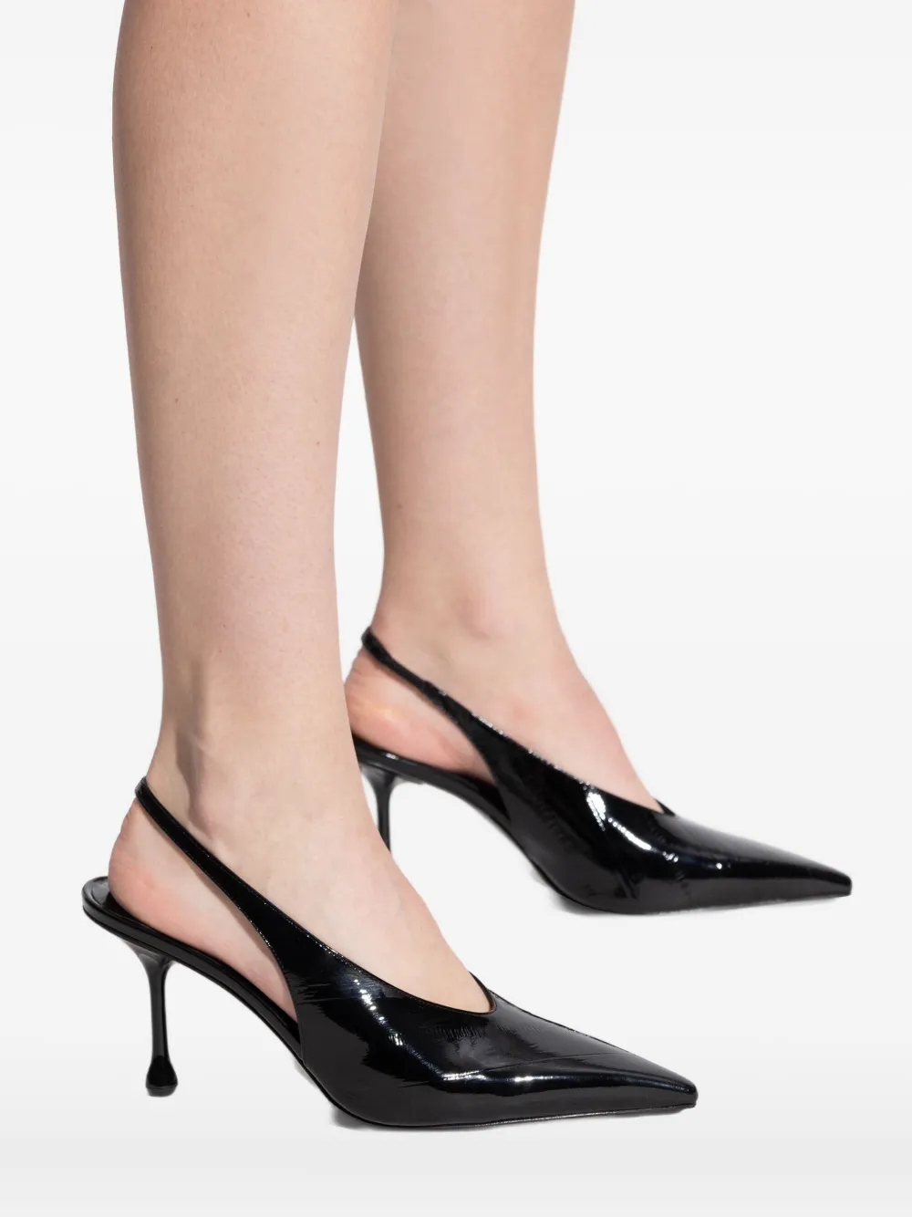 Jimmy Choo 95 mm Isa slingback pumps met puntige neus Zwart