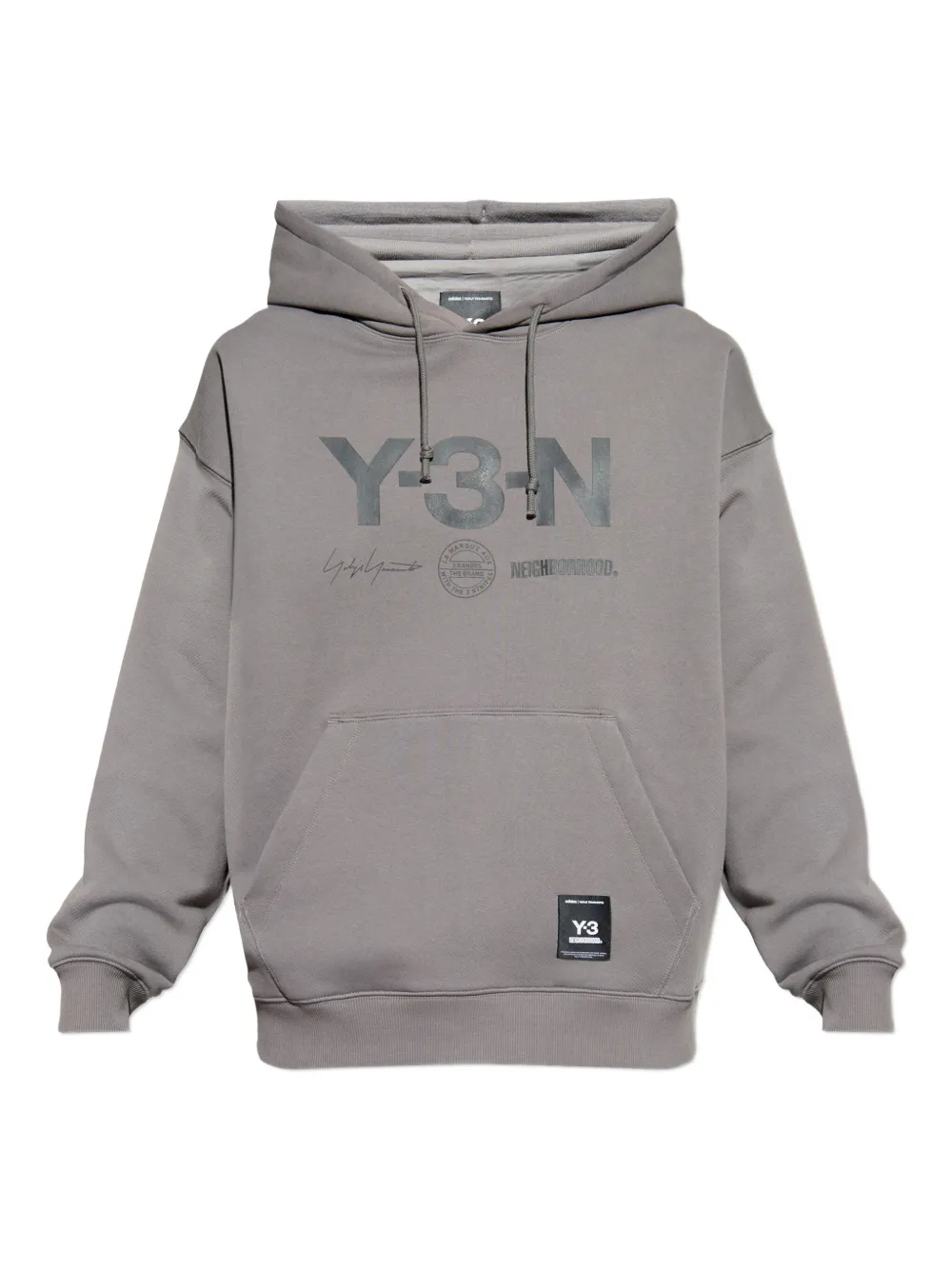 Y-3 x Neighborhood graphic-print hoodie | Grey | Image 1