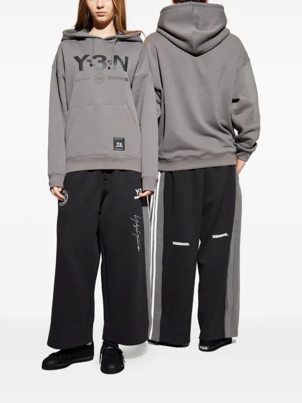 Y-3 x Neighborhood graphic-print Hoodie | Grey | FARFETCH ID