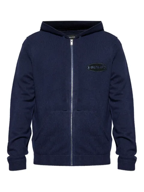 Zadig&Voltaire logo-patch zip-up hoodie