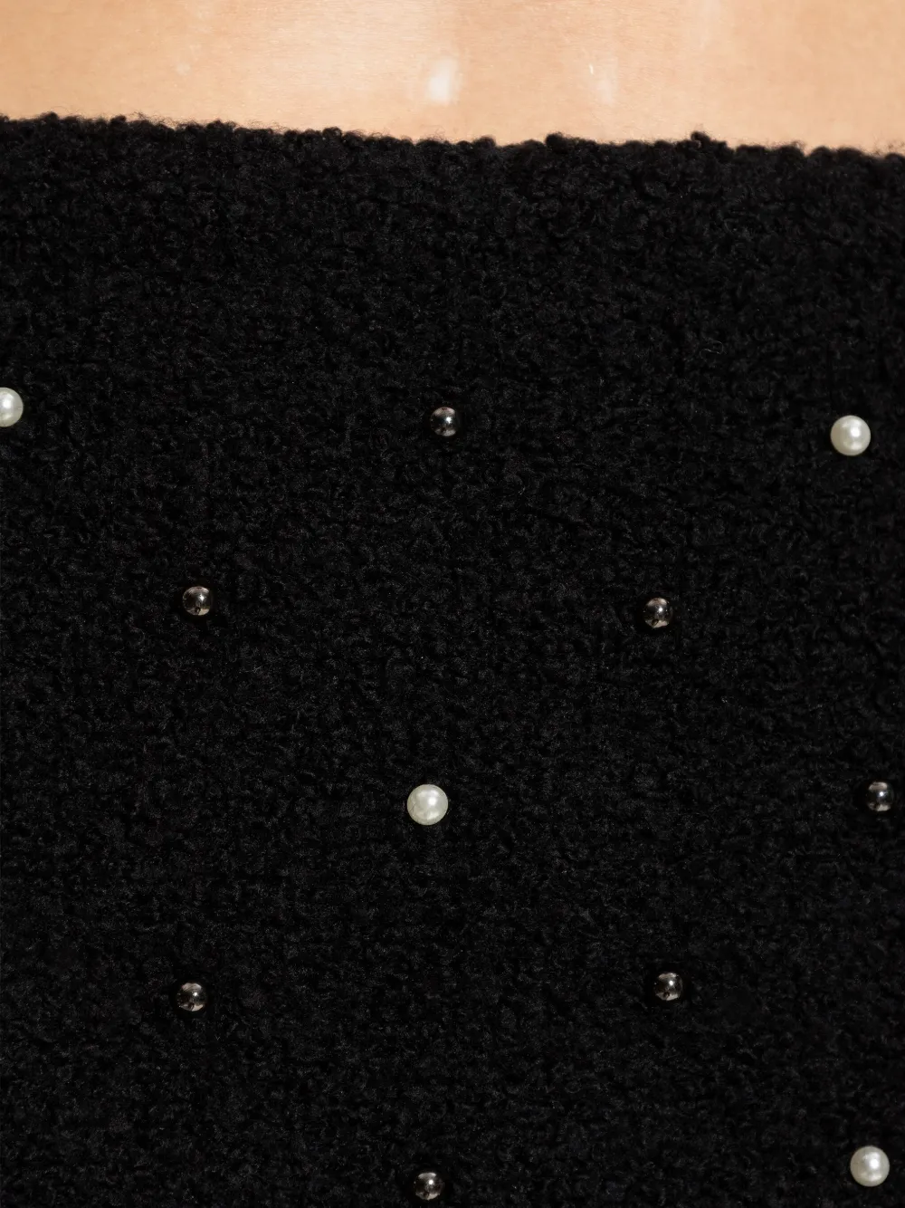 Frame Pearl-embellished Mini Skirt In Black