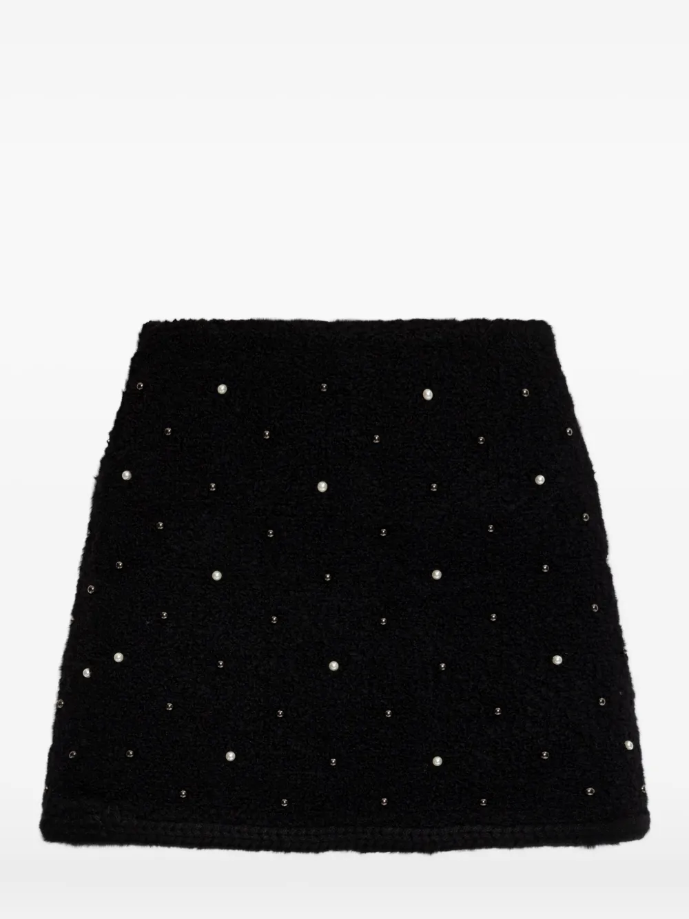 Frame Pearl-embellished Mini Skirt In Black