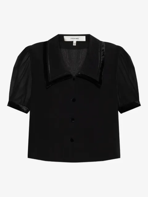 FRAME blusa con ribete de terciopelo