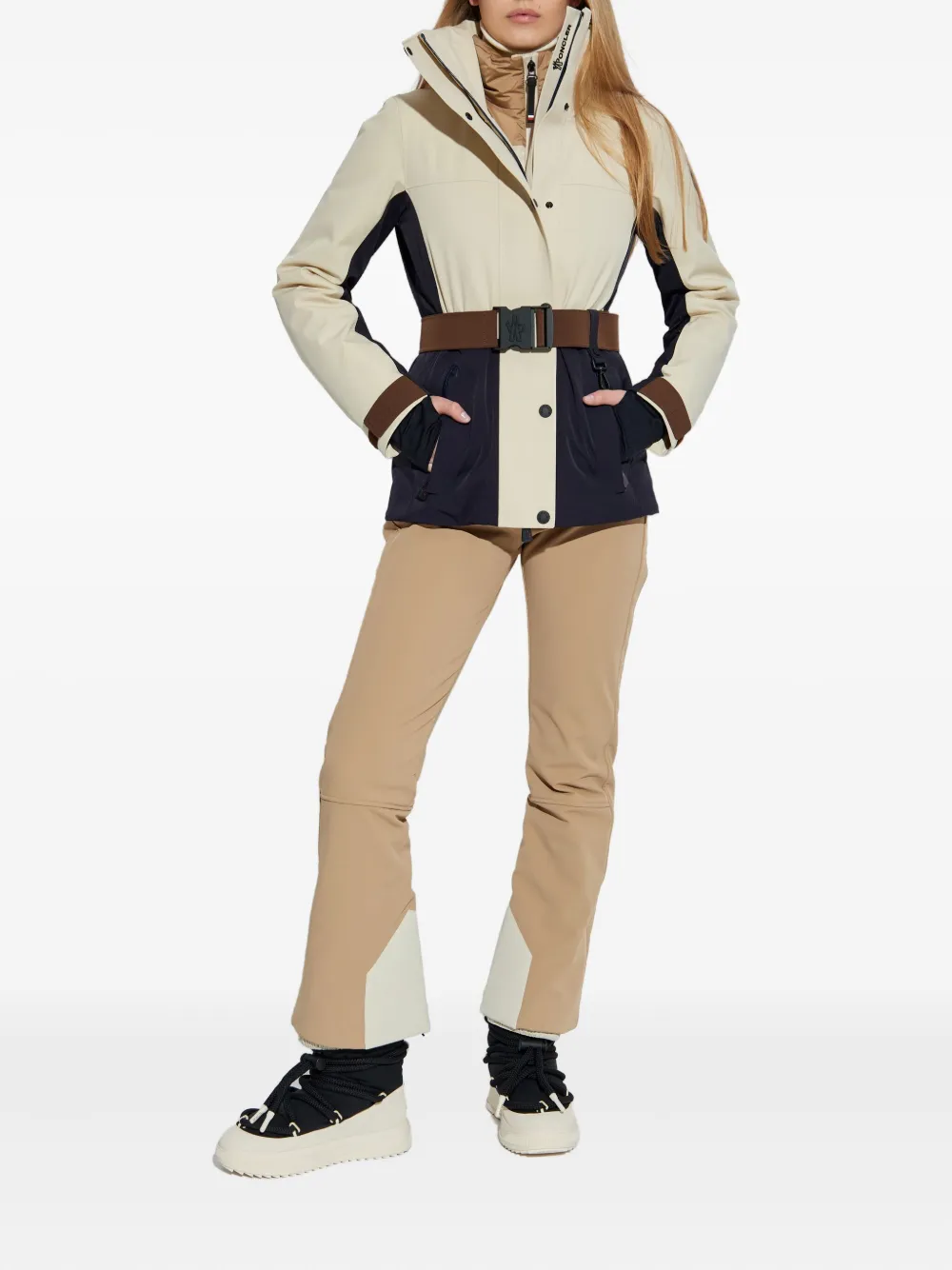 Moncler Grenoble belted ski jacket - Beige