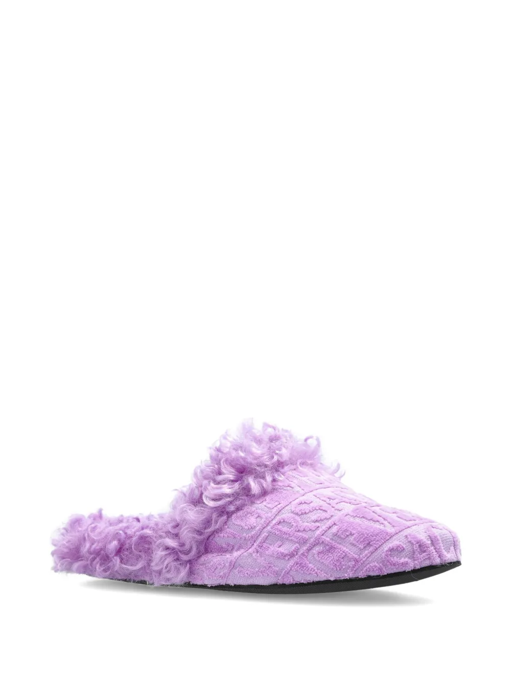 Versace Home Logo Slippers In Purple