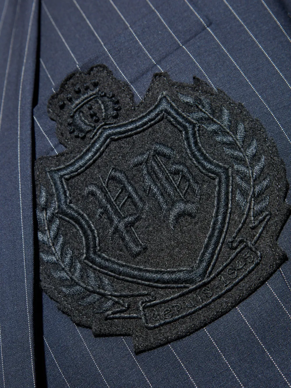 Balmain Long-sleeved Suit Jacket In Blue