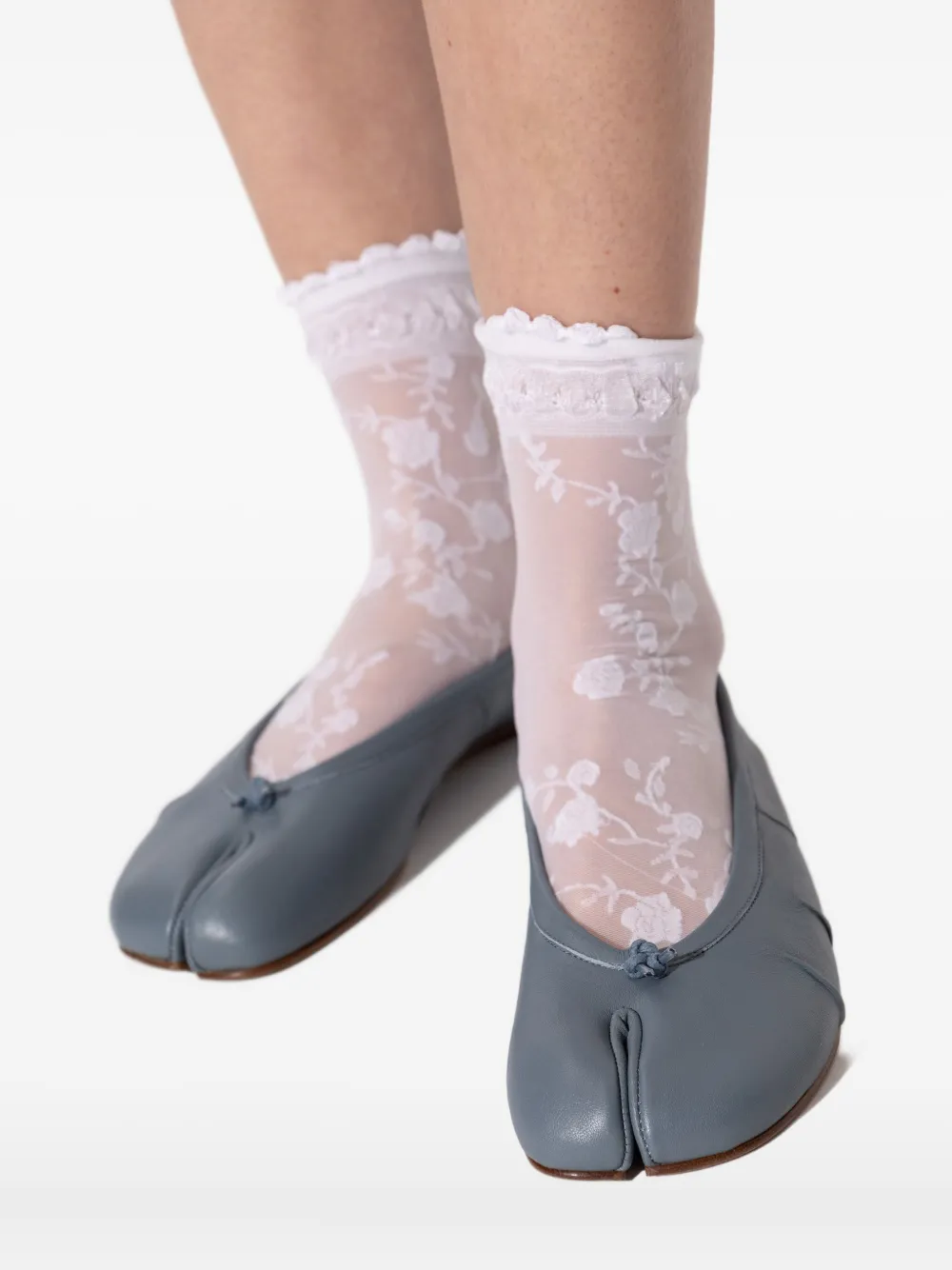 Maison Margiela Tabi Knot-detail Ballet Flats In Blue