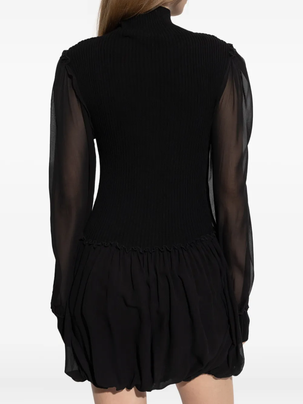 FRAME Mini-jurk met doorzichtige mouwen Zwart