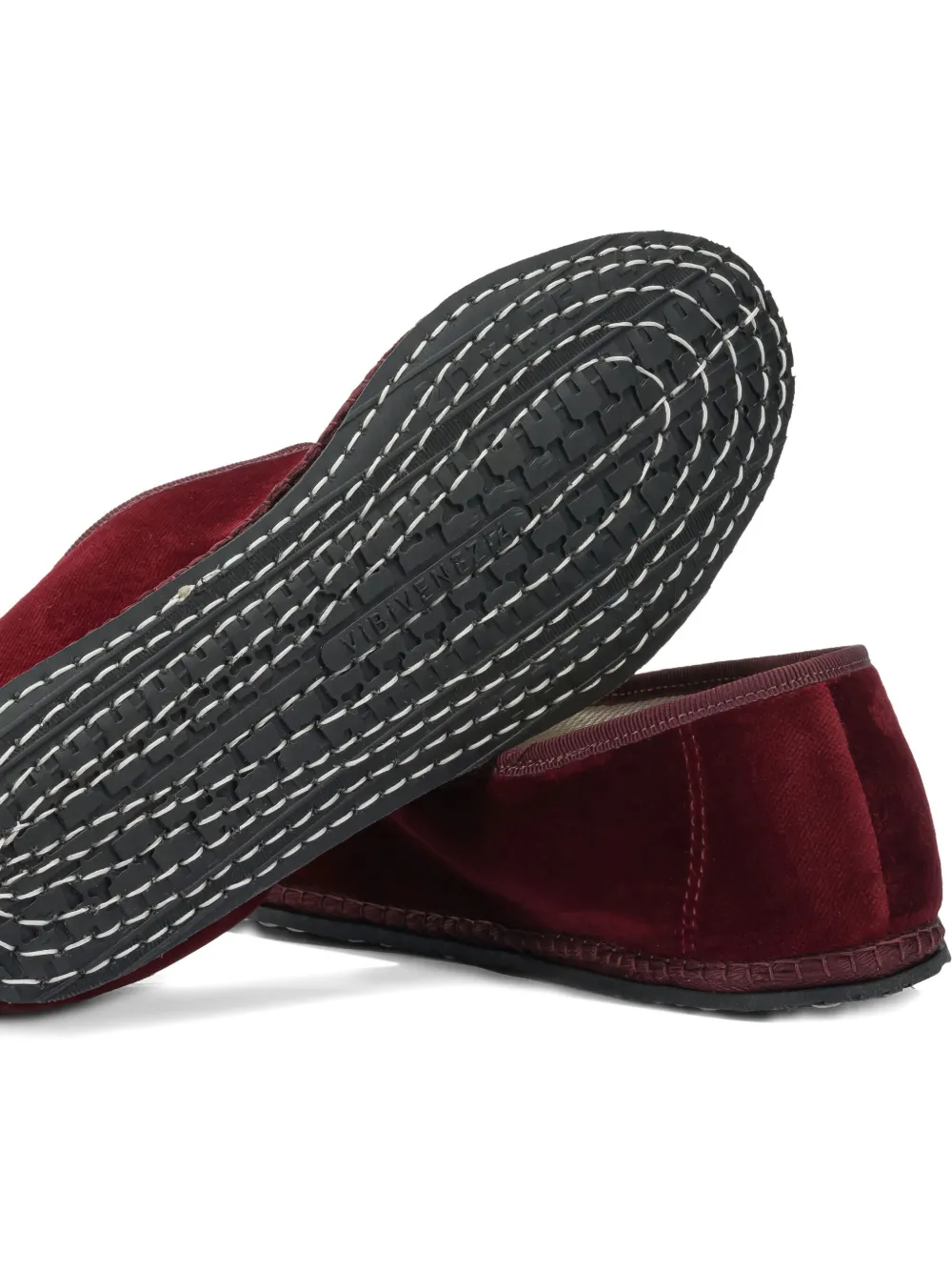 Vibi Venezia Bordeaux slippers met textuur Rood