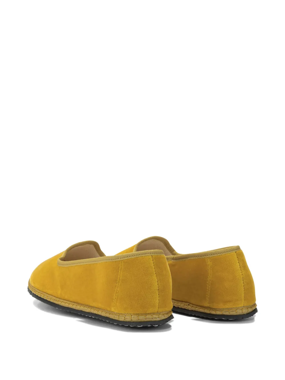 Vibi Venezia Trim Velvet Flat Shoes In Yellow