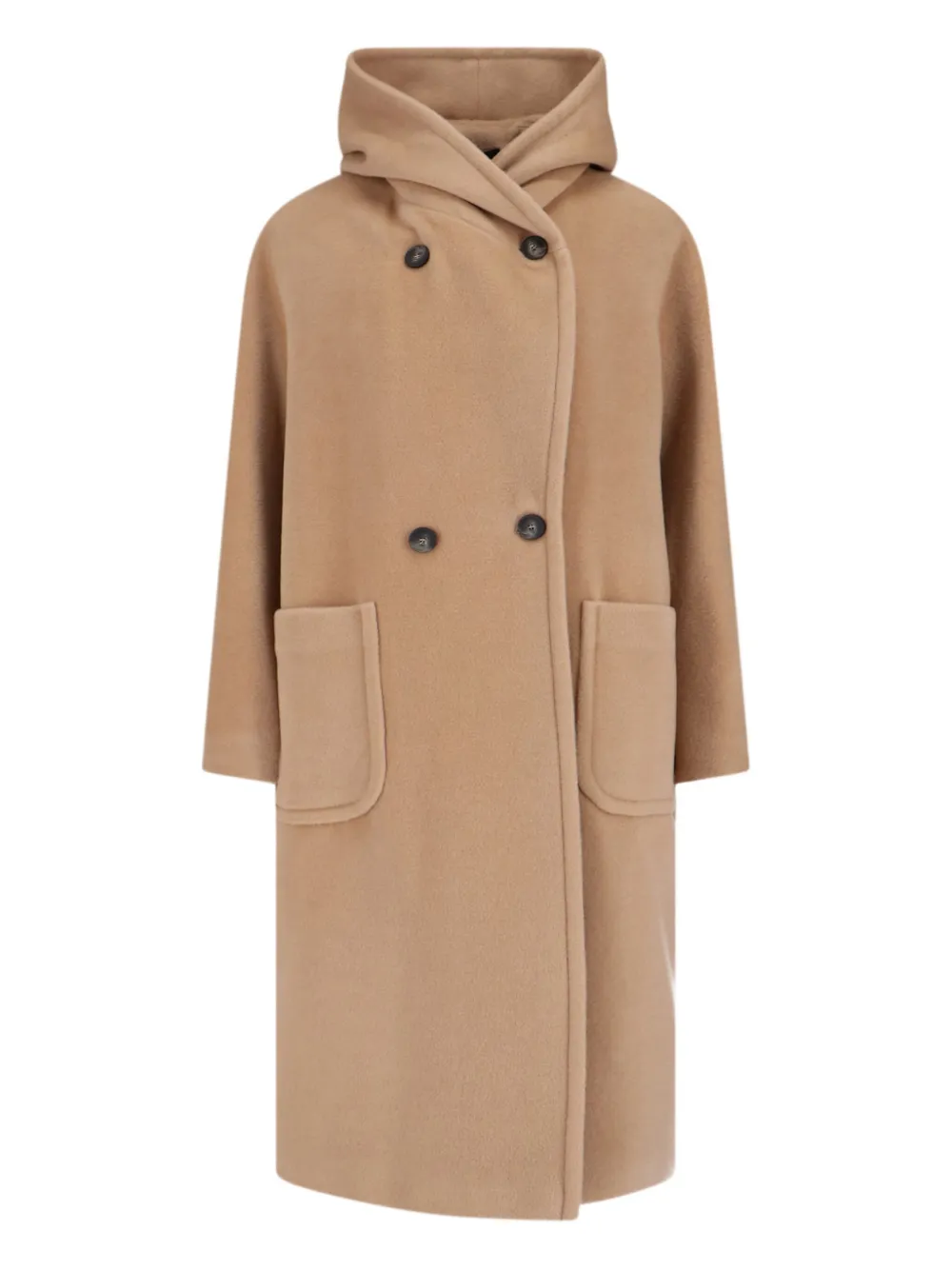 Tagliatore Daisy Hooded Double-breasted Coat In Brown