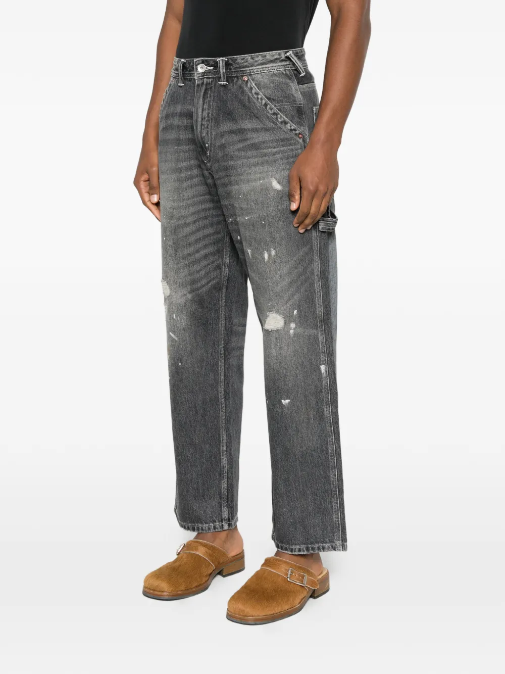 EVISU Denim cargo broek Grijs