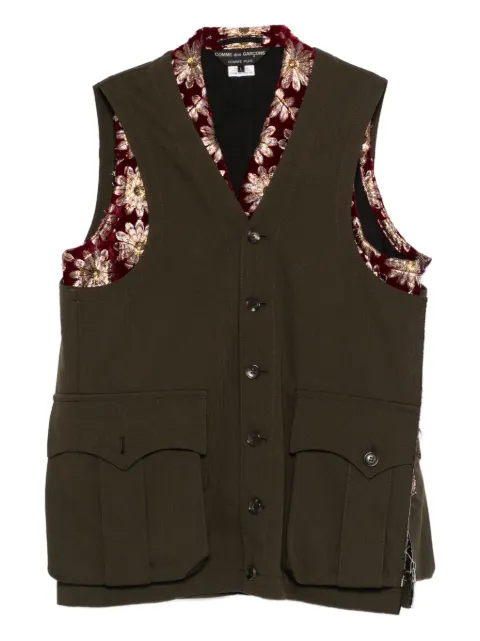 Comme des Garçons Homme Plus floral V-neck gilet