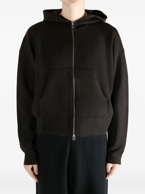 Omar Afridi zip-up Wool Hoodie | Brown | FARFETCH