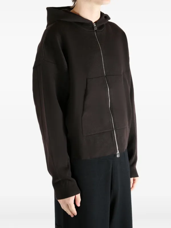 Omar Afridi zip-up Wool Hoodie | Brown | FARFETCH