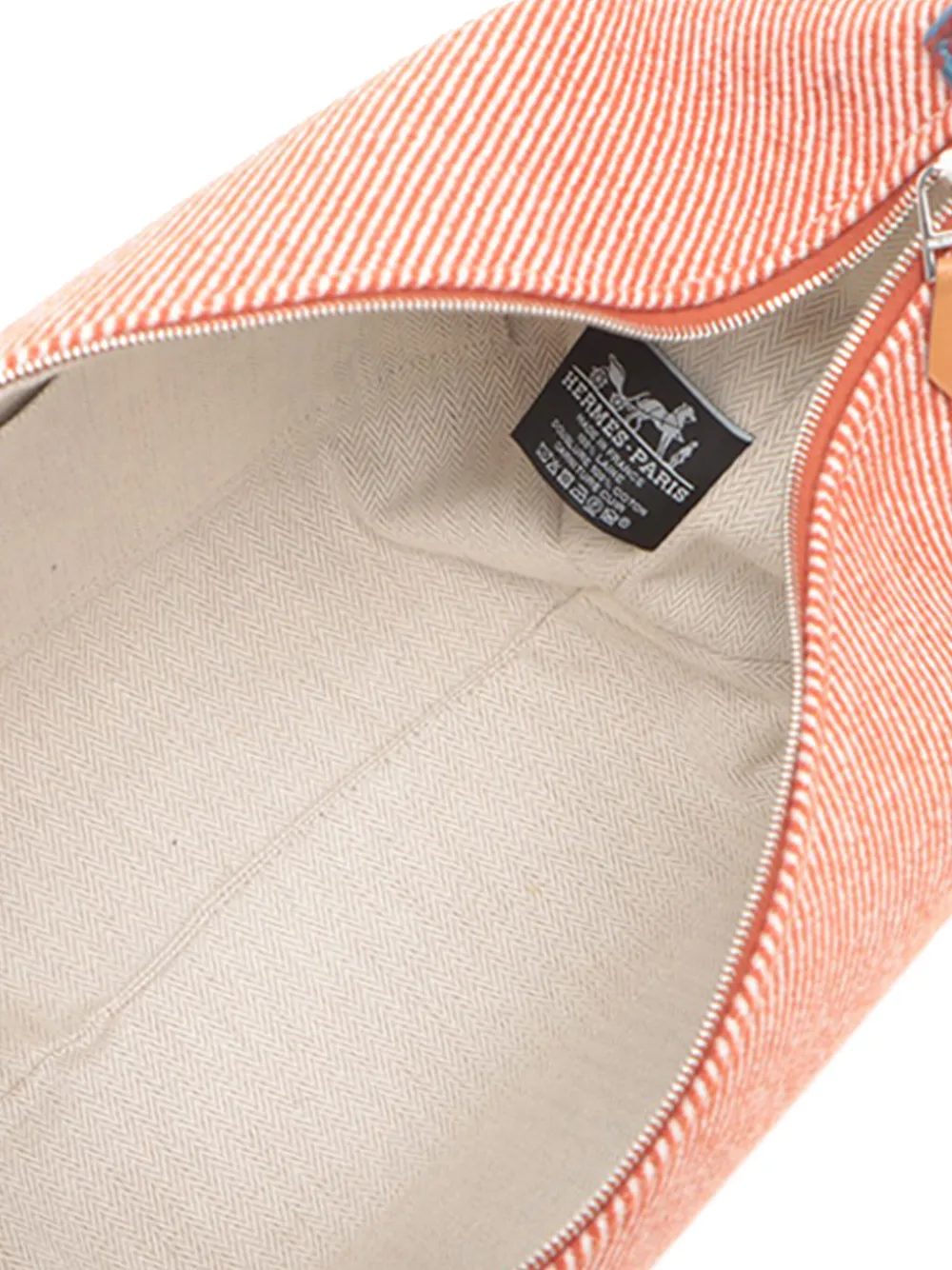 Pre-owned Hermes 2020-2025 Large Wool Bride A Brac H Natte Case Vanity Bag In Orange