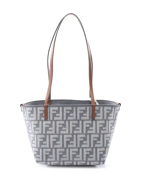 Fendi Pre-Owned 2010-2025 Small Denim Effect FF Jacquard Reversible Shopper Roll tote bag