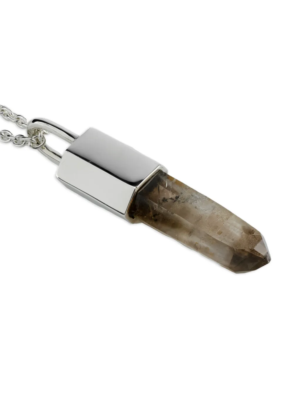 Parts Of Four Sterling Silver Talisman Smoky Quartz Necklace In Brown