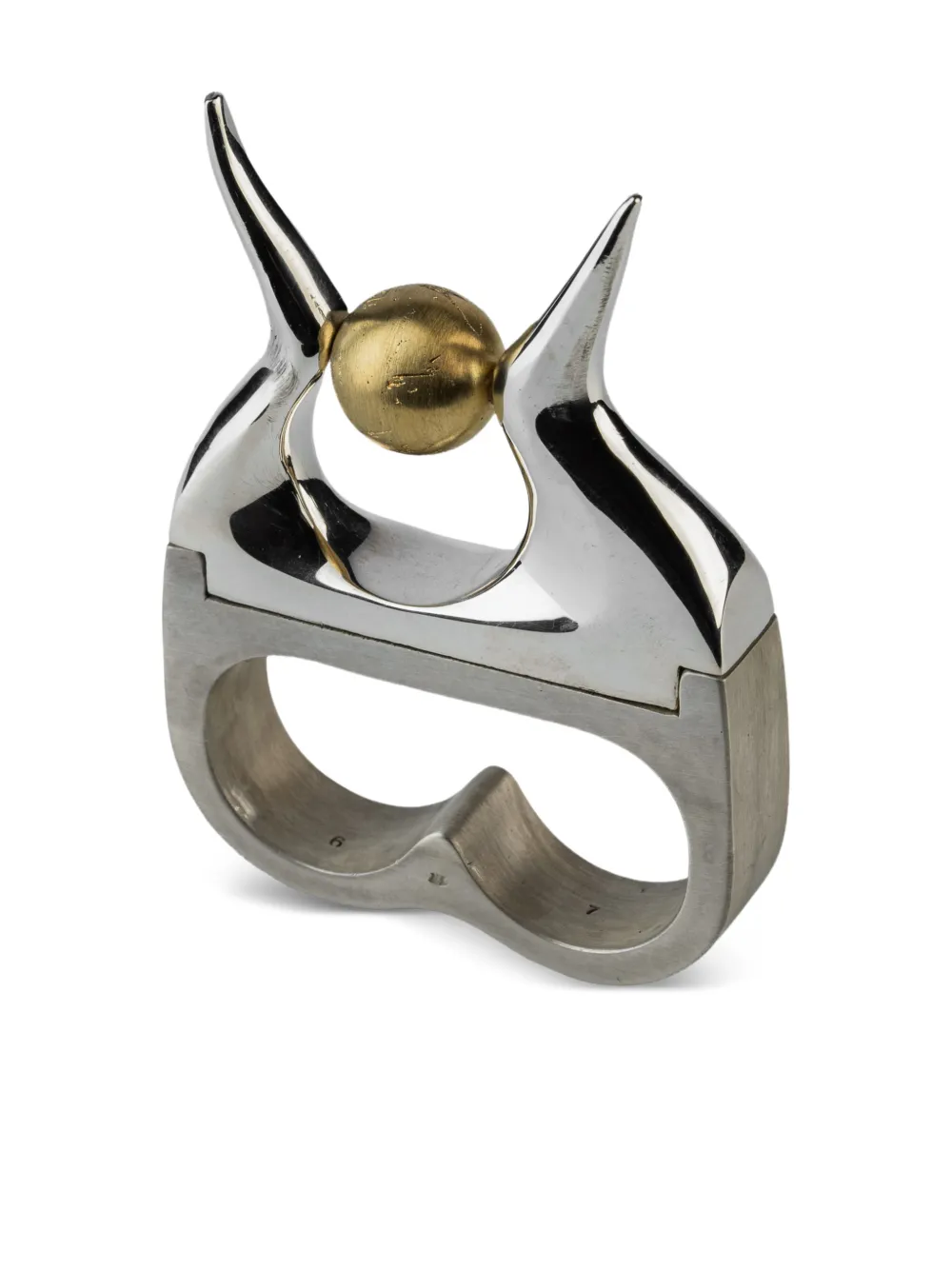 Parts of Four anillo Plate Double en plata de ley | plateado | Image 1