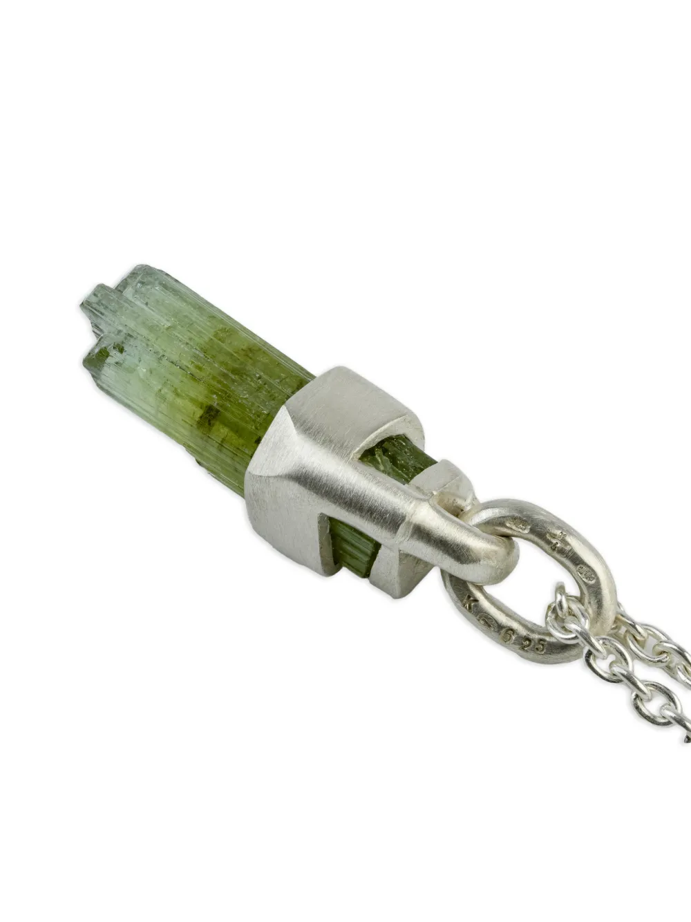 Parts Of Four Sterling Silver Talisman Verdite Necklace In Green