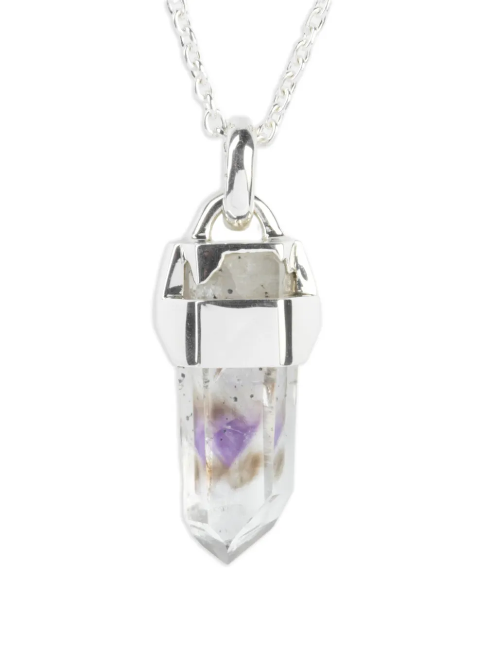 Parts Of Four Sterling Silver Talisman Amethyst Necklace In Metallic