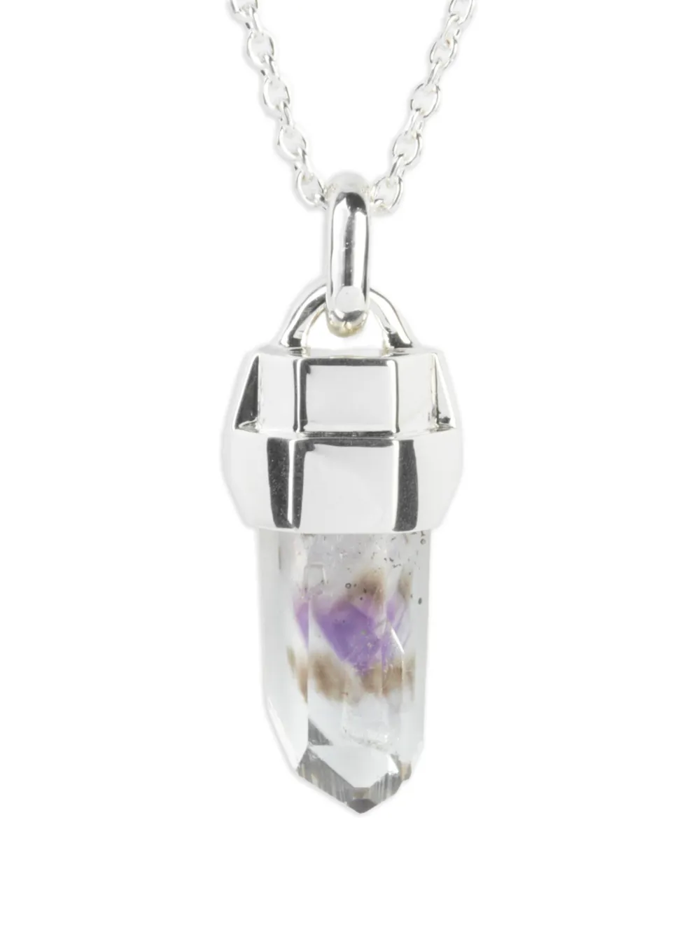 Parts Of Four Sterling Silver Talisman Amethyst Necklace In Metallic