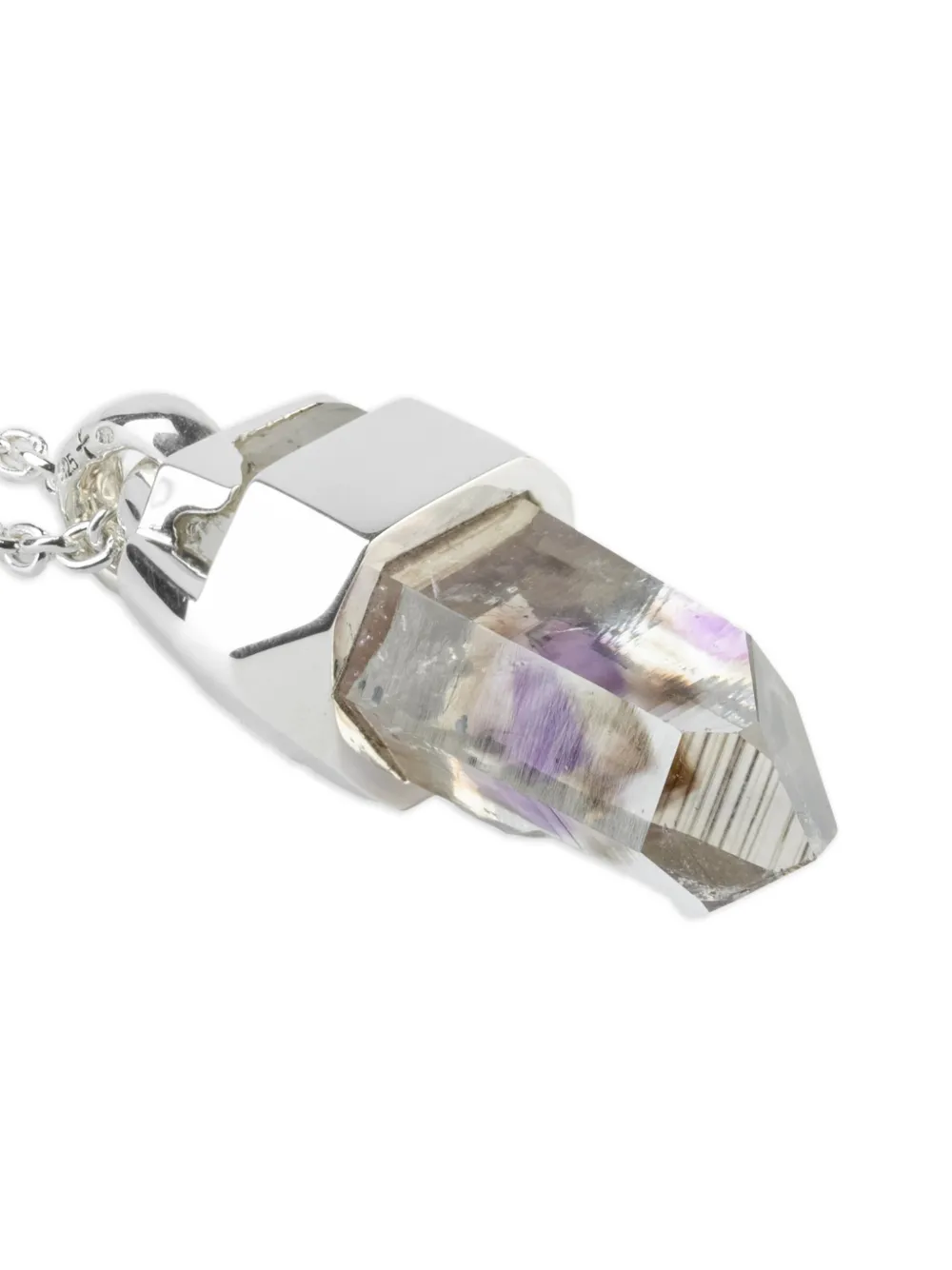 Parts Of Four Sterling Silver Talisman Amethyst Necklace In Metallic