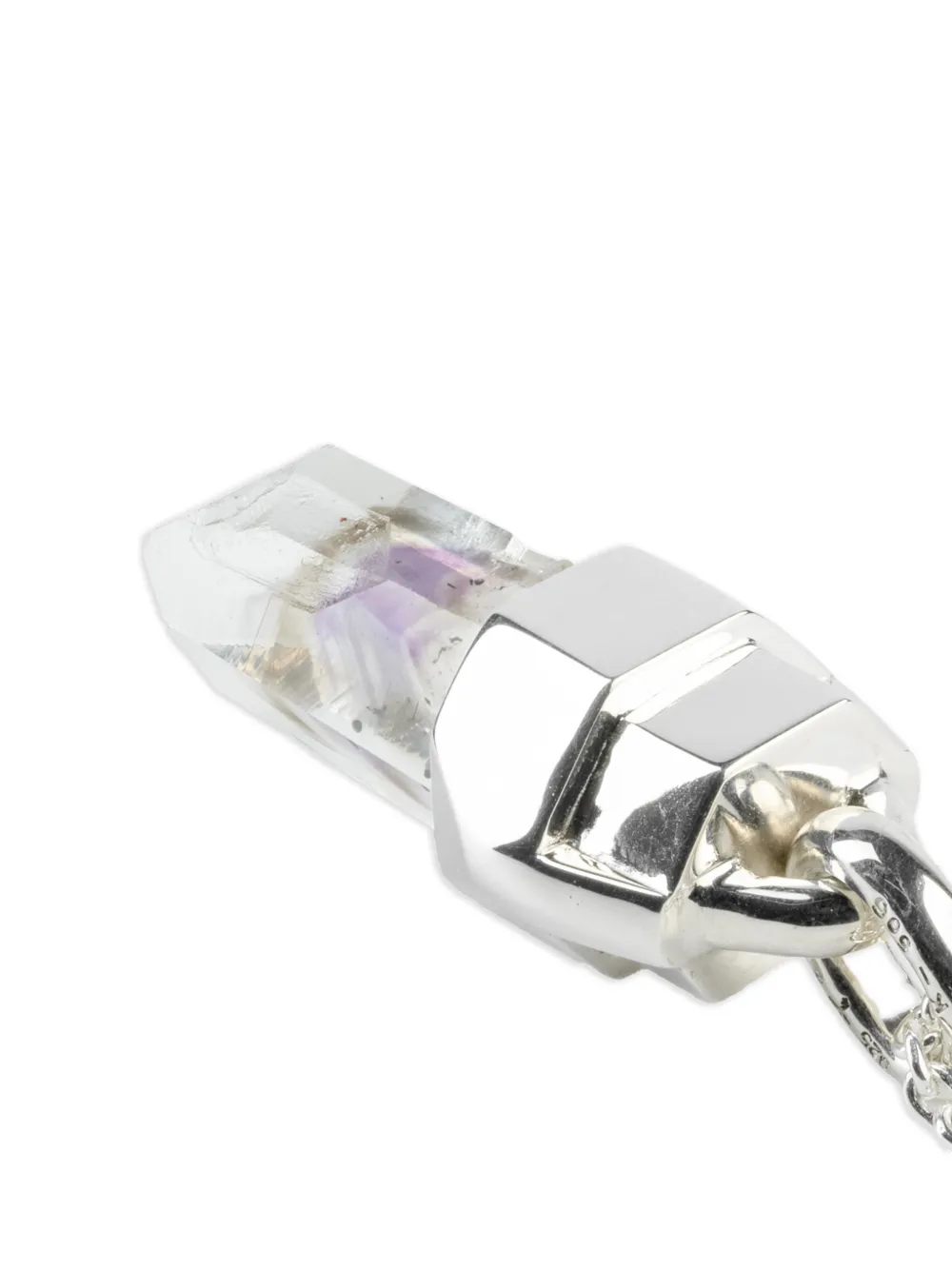 Parts Of Four Sterling Silver Talisman Amethyst Necklace In Metallic