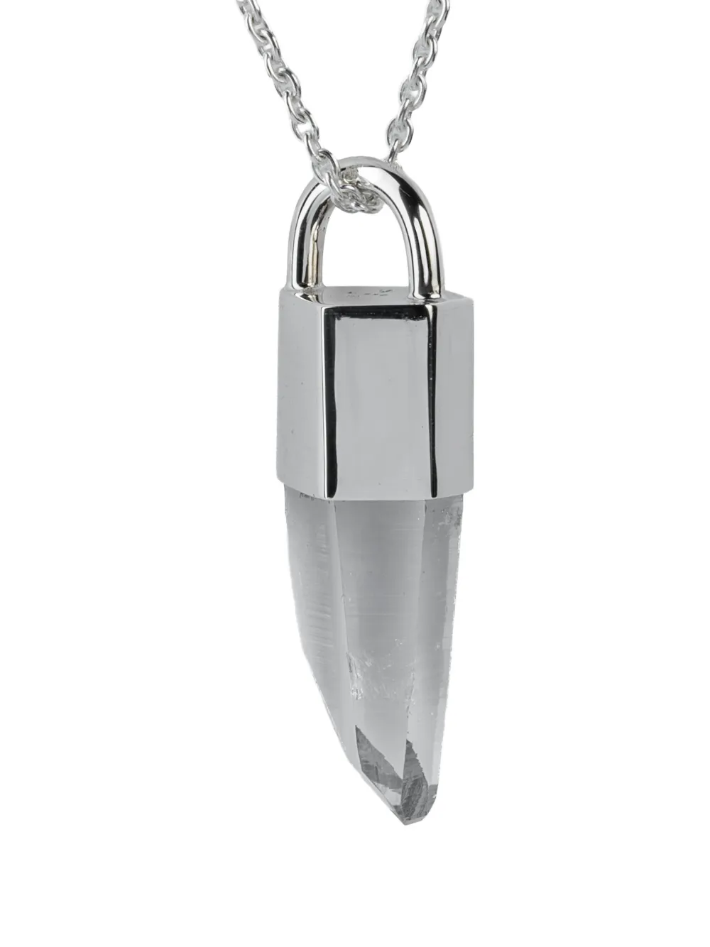 Parts Of Four Sterling Silver Talisman Lemurian Quartz Necklace In Silver
