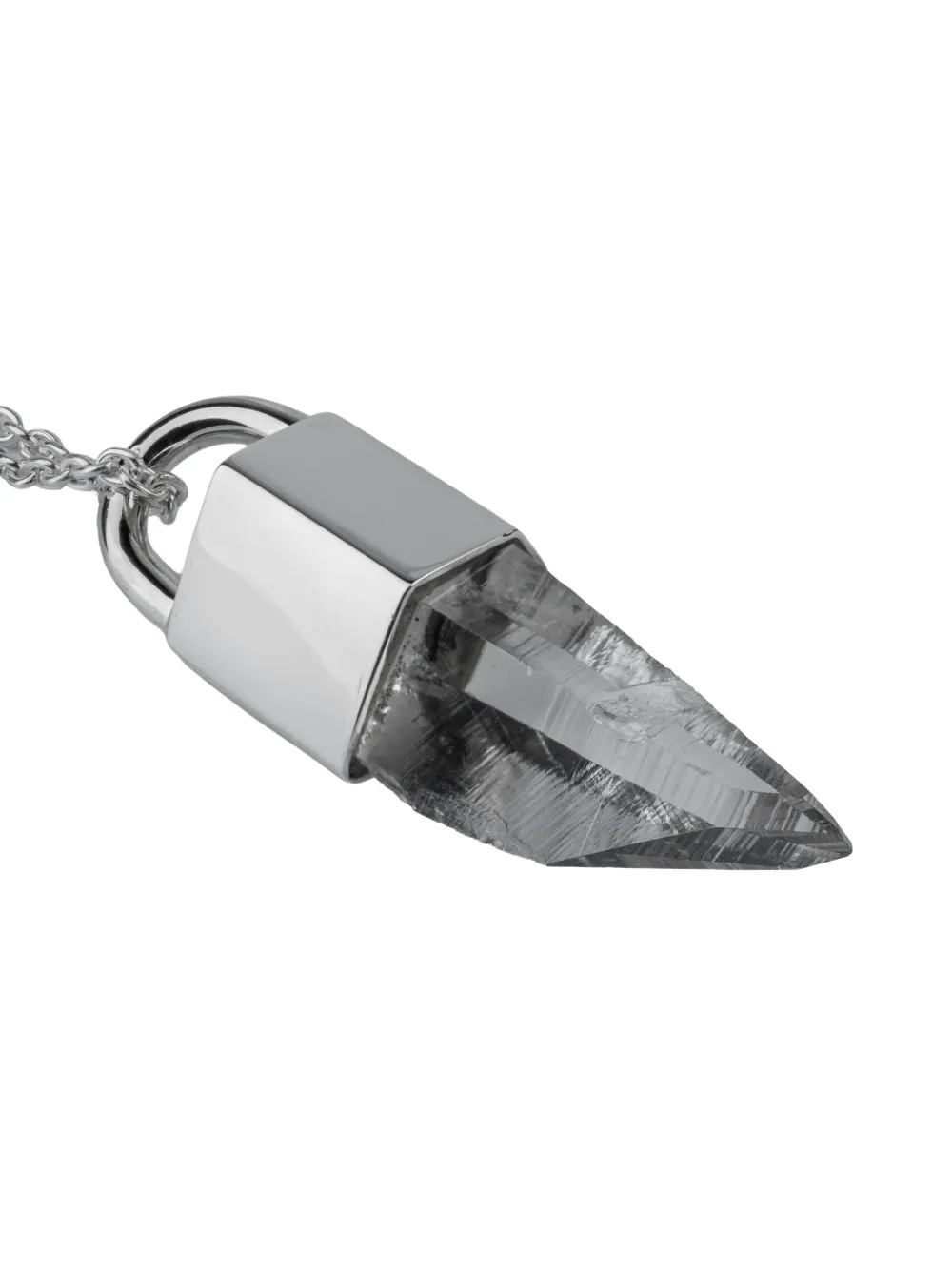 Parts Of Four Sterling Silver Talisman Lemurian Quartz Necklace In Silver