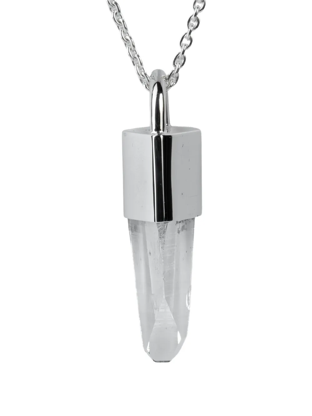 Parts Of Four Sterling Silver Talisman Lemurian Quartz Necklace In Silver