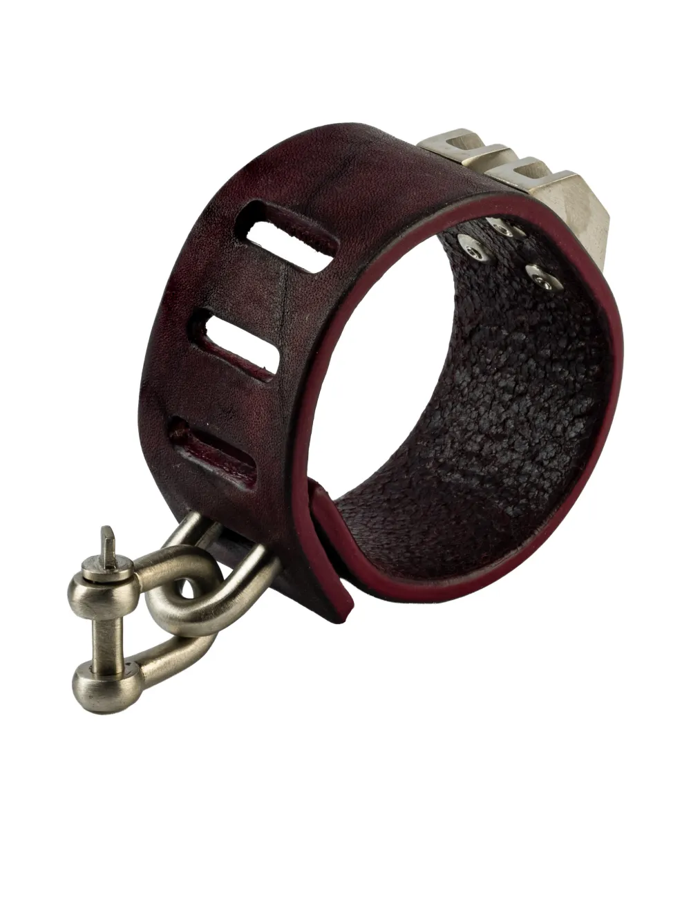 Parts Of Four Restraint Charm Inverted-pyramid Studs Bracelet In Brown