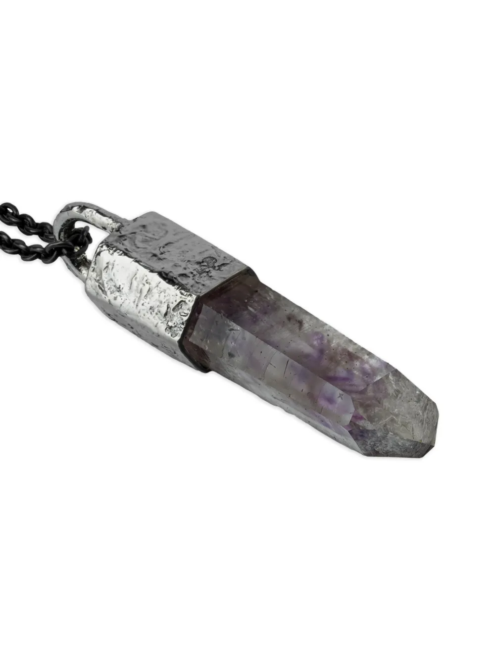 Parts Of Four Sterling Silver Talisman Amethyst Necklace In Gray