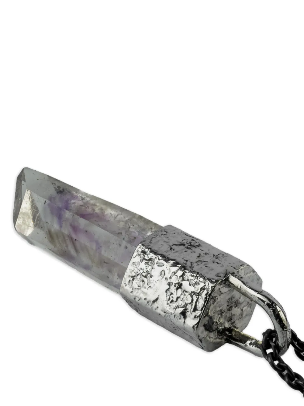 Parts Of Four Sterling Silver Talisman Amethyst Necklace In Gray