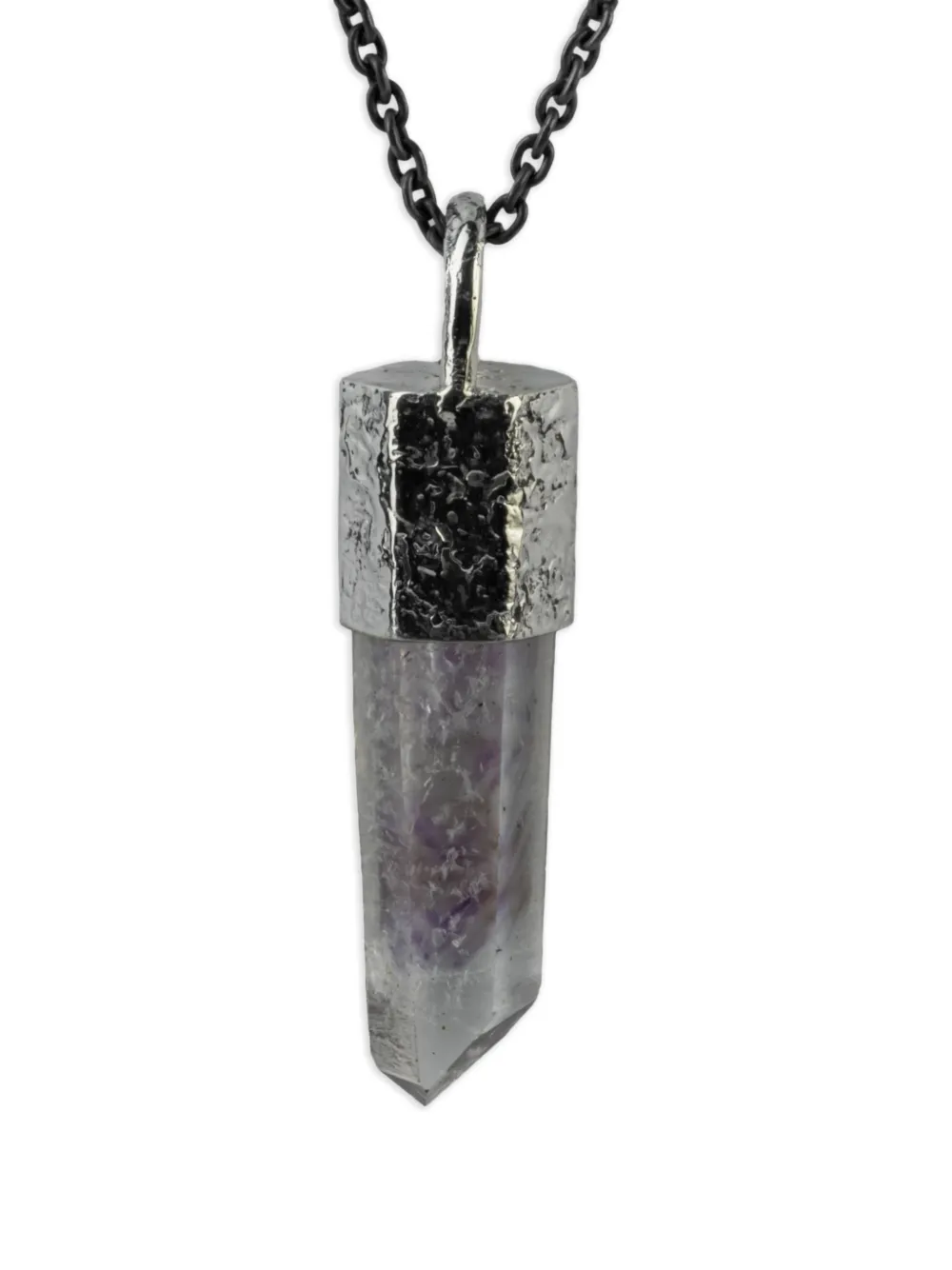 Parts of Four sterling silver Talisman Amethyst necklace - Argento