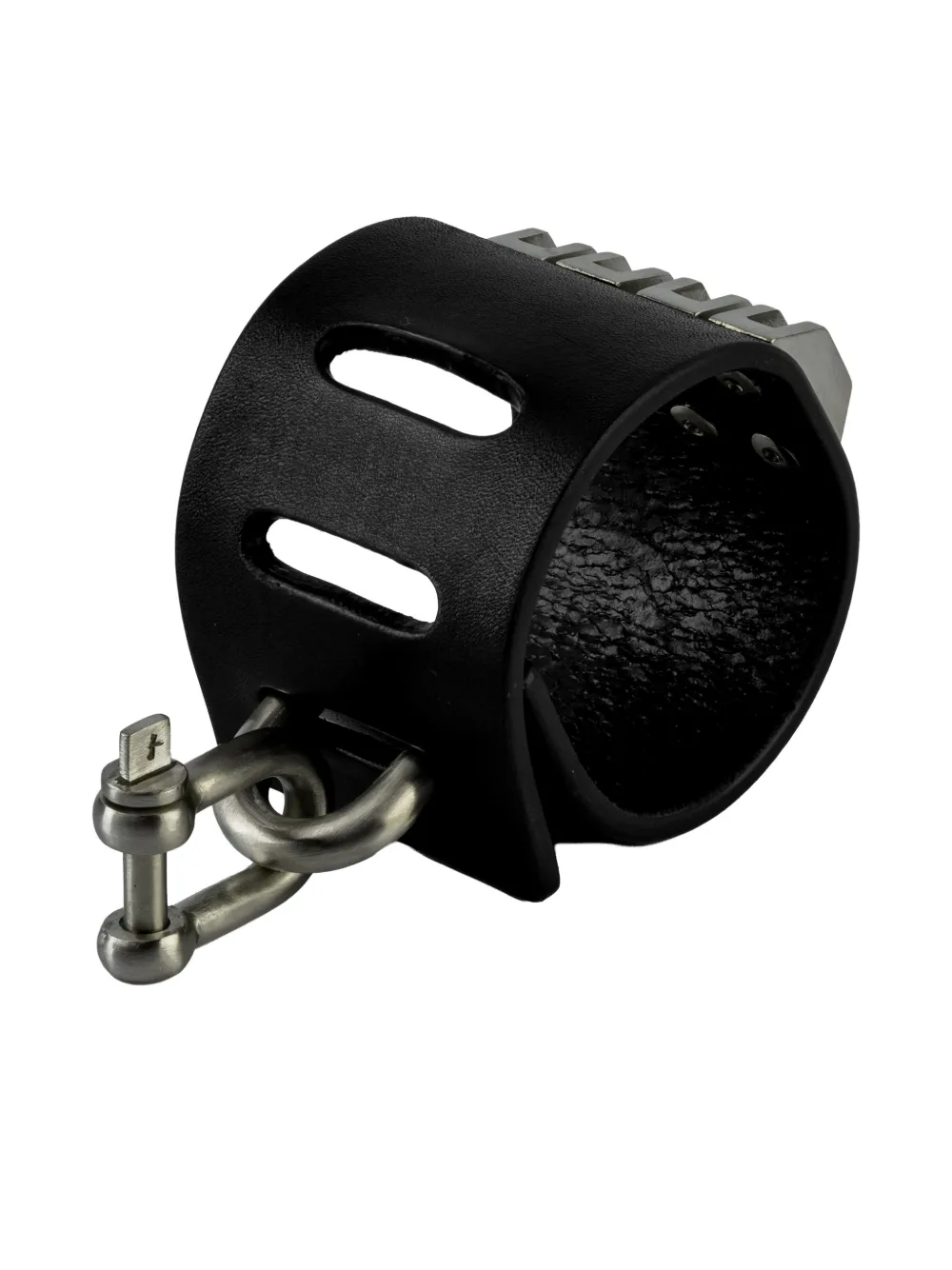 Parts Of Four Restraint Charm Inverted-pyramid Studs Bracelet In Black