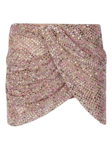 Self-Portrait crystal-embellished mini skirt