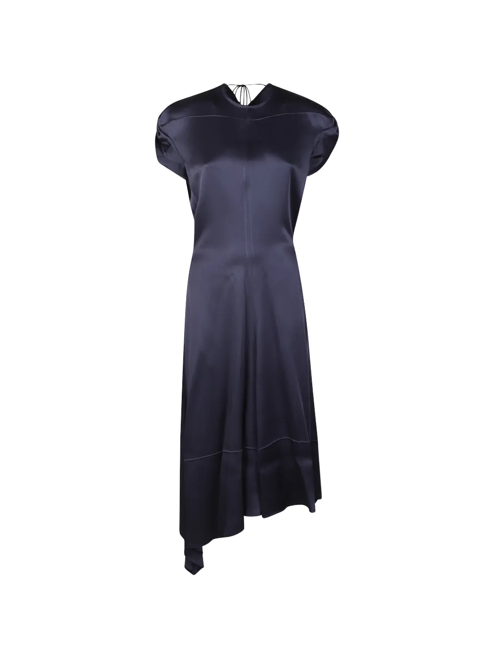 Victoria Beckham asymmetric-hem satin midi dress - Blue