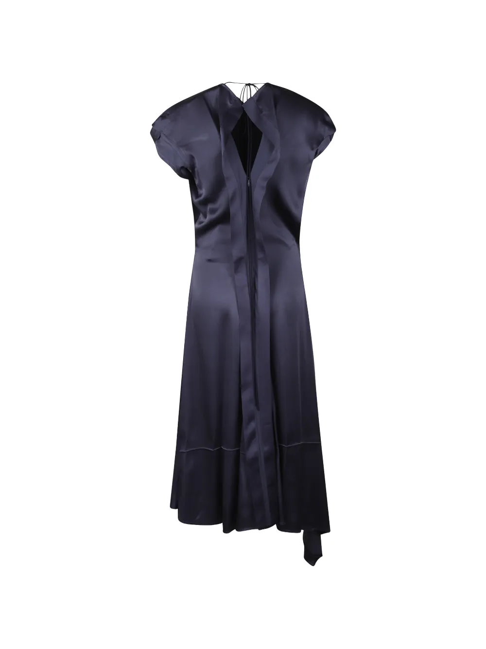Victoria Beckham Asymmetric-hem Satin Midi Dress in Blue, view 2
