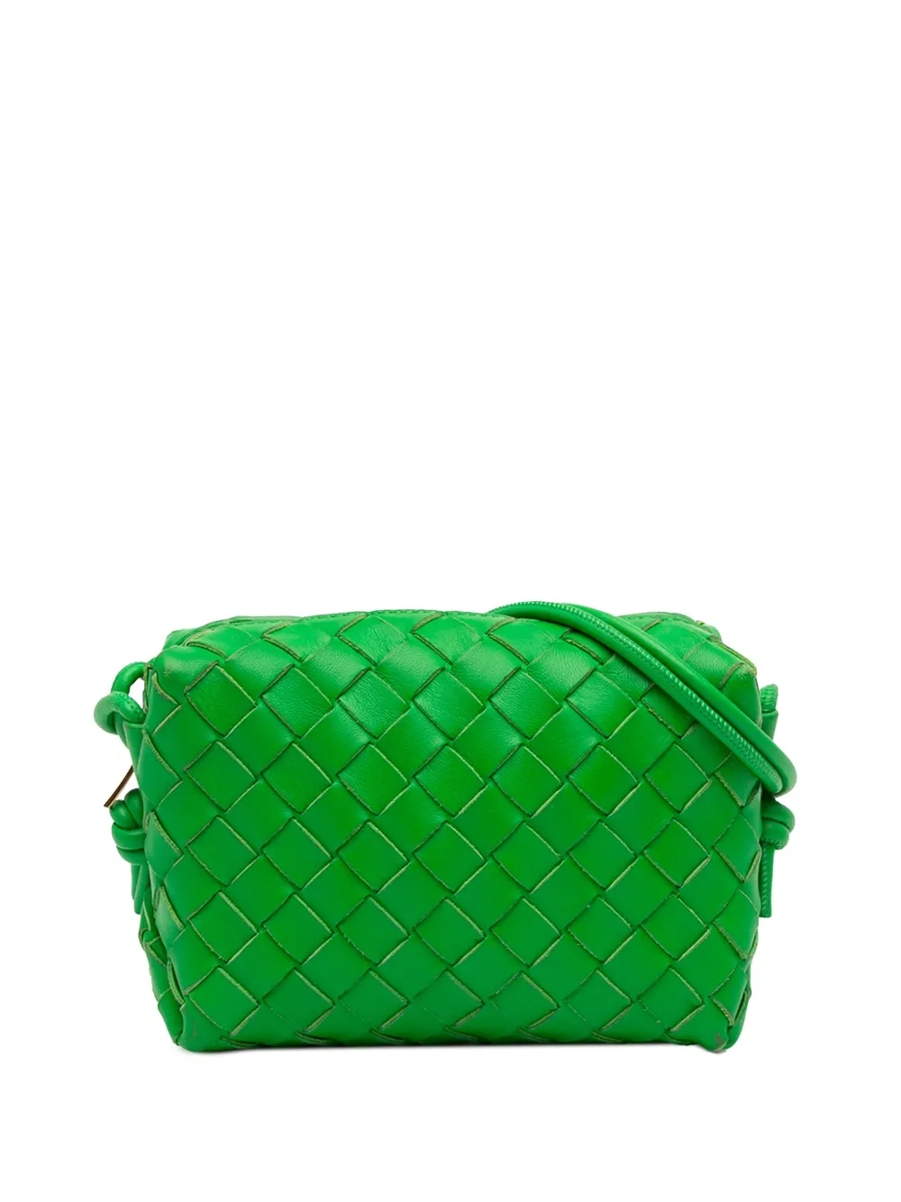 Bottega Veneta Pre-Owned bolsa crossbody Loop Camera Bag mini de piel de cordero en Intrecciato 2012-2025 | verde | Image 1