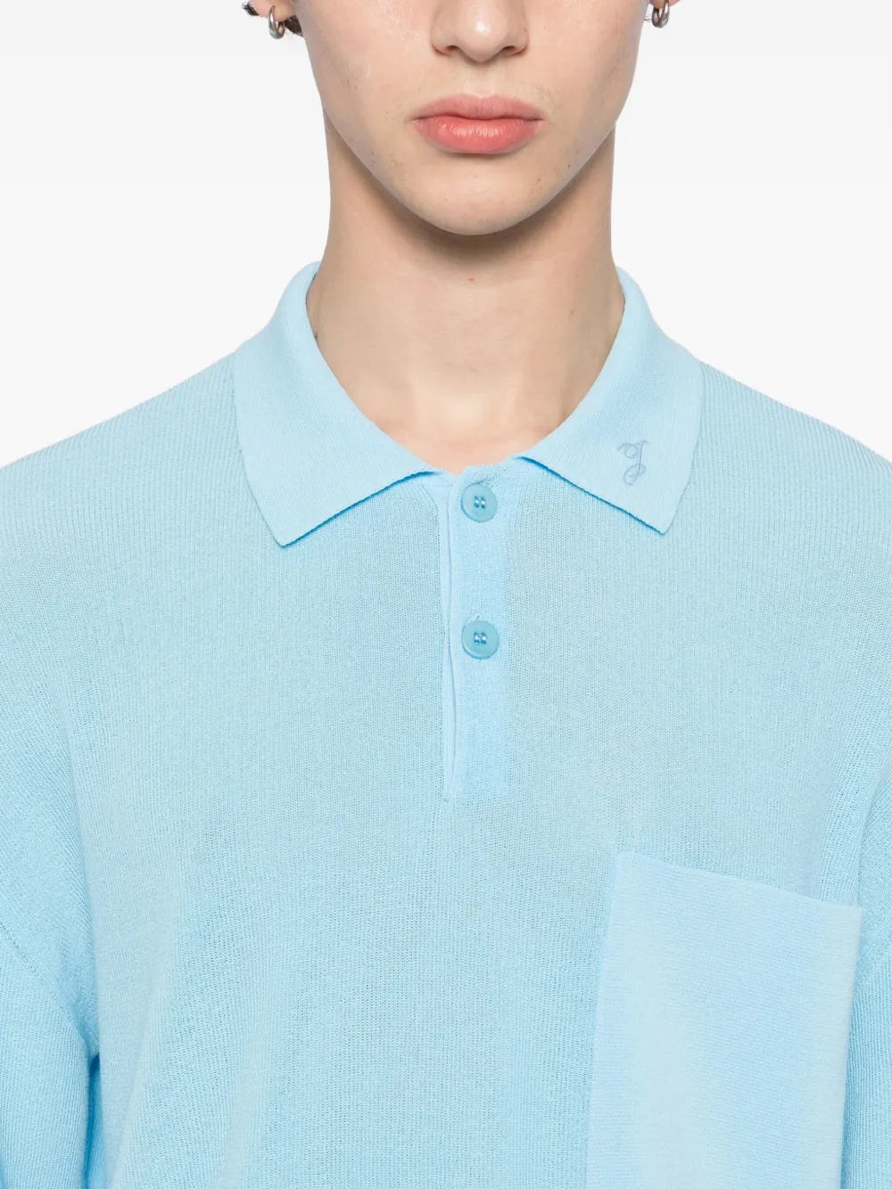 Jacquemus Pocket Long-sleeved Polo Shirt In Multi
