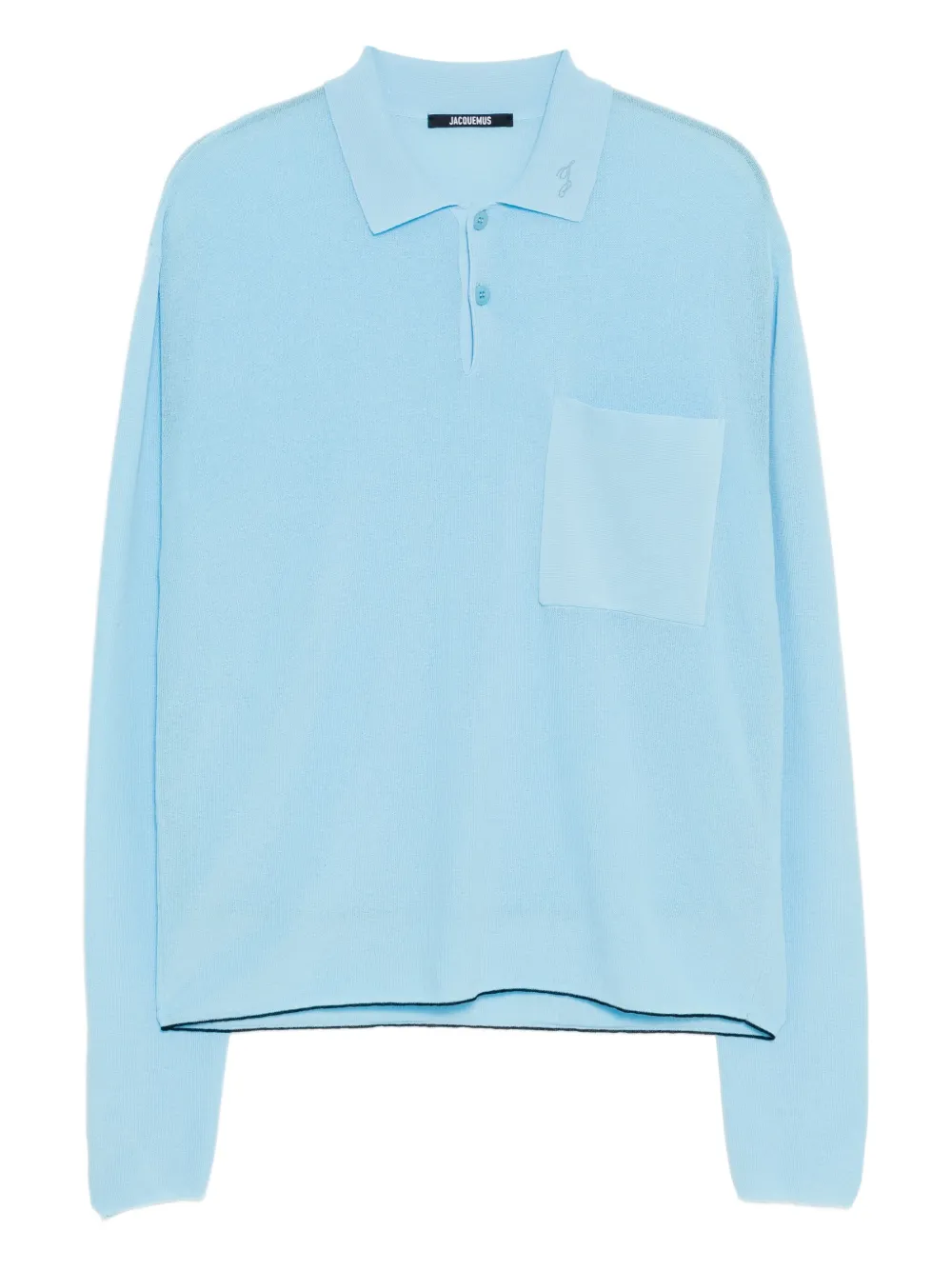 Jacquemus Pocket Long-Sleeved Polo Shirt | Black | Image 1